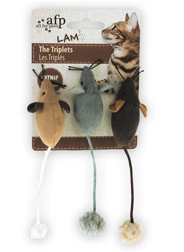 Afp Muis The Triplets Lamswol Met Catnip Assorti 7X7X3 CM 3 ST - 0031 Shop