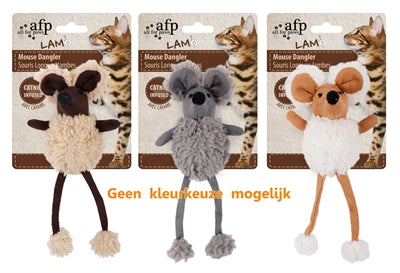 Afp Mouse Dangler Lamswol Met Catnip Assorti 16 CM - 0031 Shop