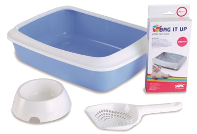 Savic Kitten Kattenbak Iriz Startset Blauw / Wit 42X31X12,5 CM - 0031 Shop