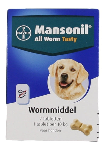Mansonil Hond All Worm Tasty Tabletten 2 ST - 0031 Shop