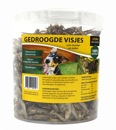 Utopia Gedroogde Visjes Voor Hond En Kat 1,2 LTR - 0031 Shop