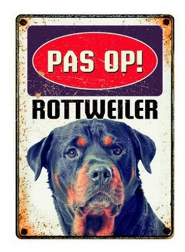 Plenty Gifts Waakbord Blik Rottweiler 15X21 CM - 0031 Shop
