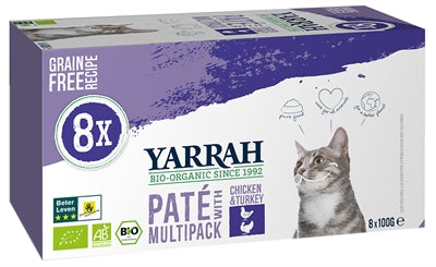 Yarrah Cat Alu Pate Multipack Chicken / Turkey 8X100 GR - 0031 Shop