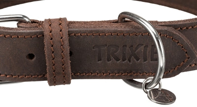 Trixie Halsband Hond Rustic Vetleer Donkerbruin - 0031 Shop