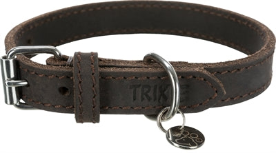 Trixie Halsband Hond Rustic Vetleer Donkerbruin - 0031 Shop