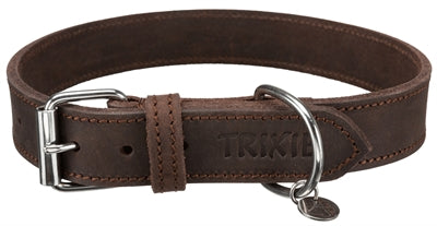 Trixie Halsband Hond Rustic Vetleer Donkerbruin - 0031 Shop