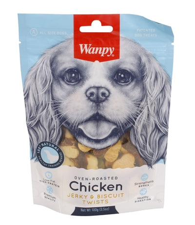 Wanpy Oven-Roasted Chicken Jerky / Biscuit Twists 100 GR - 0031 Shop