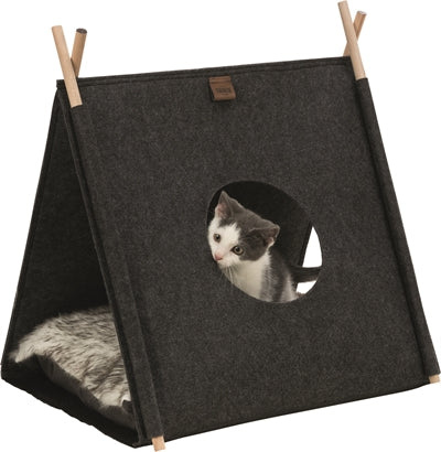 Trixie Kattenmand Tent Elfie Met Kussen Vilt Antraciet 50X46X52 CM - 0031 Shop