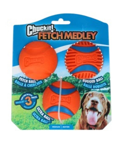 Chuckit Fetch Medley Gen 3 MEDIUM 3 ST - 0031 Shop