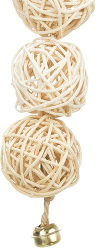 Trixie 3 Rotan Ballen Met Bel Aan Touw Naturel 24 CM - 0031 Shop