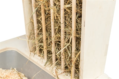 Trixie Voederstation Met Voerbak / Waterbak / Hooiruif Hout Naturel 70X47X41 CM - 0031 Shop