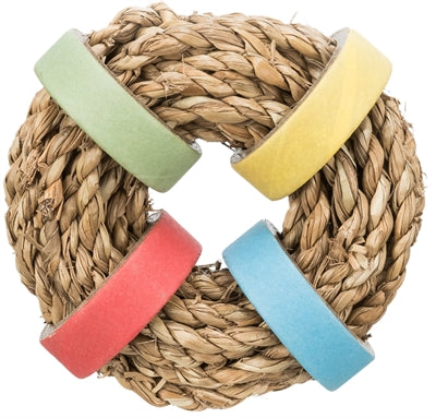 Trixie Zeegras Ring Met Papieren Ringen Naturel 8X8 CM - 0031 Shop