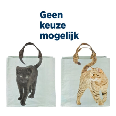 Merkloos Boodschappentas Poezenstaart Assorti