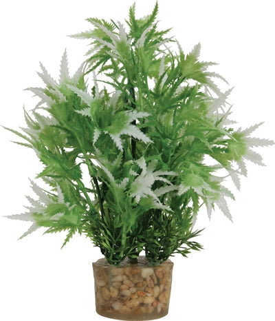 Zolux Ornament Pastic Plant Op Stenen Neutraal Assorti
