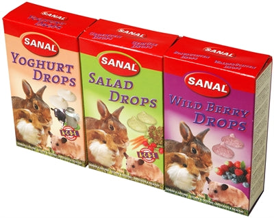 Sanal Knaagdier 3-Pack Drops Yogurt/Salad/Wild Berry 3X45 GR - 0031 Shop