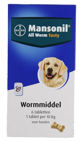 Mansonil Hond All Worm Tabletten 6 ST - 0031 Shop