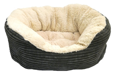 Rosewood Hondenmand Ovaal Jumbo Cord Pluche Grijs / Creme - 0031 Shop