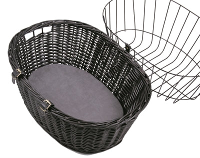 Trixie Wilgen Fietsmand Voorop Zwart Met Kussen En Kap 50X41X35 CM - 0031 Shop
