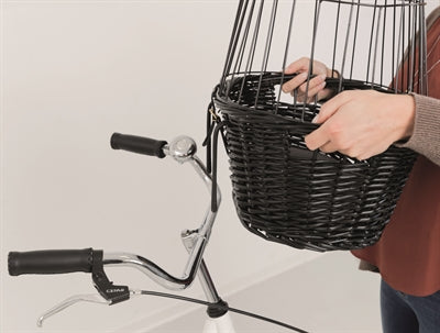 Trixie Wilgen Fietsmand Voorop Zwart Met Kussen En Kap 50X41X35 CM - 0031 Shop