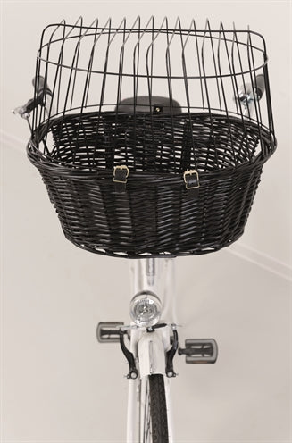 Trixie Wilgen Fietsmand Voorop Zwart Met Kussen En Kap 50X41X35 CM - 0031 Shop