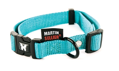 Martin Sellier Halsband Nylon Turquoise Verstelbaar - 0031 Shop