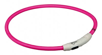 Trixie Halsband Flash Light Lichtgevend Usb Oplaadbaar Roze 7 MMX65 CM - 0031 Shop