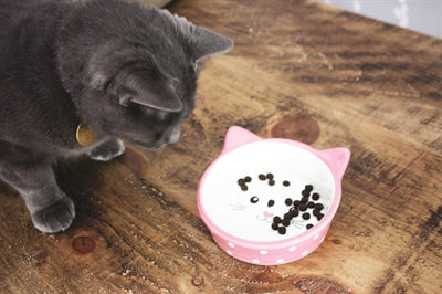 Happy Pet Voerbak Kat Polka Roze / Creme 300 ML - 0031 Shop