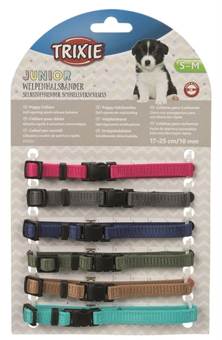 Trixie Puppy Halsbandset Fuchsia/Grafiet/Indigo/Bosgroen/Koraal 17-25 CM 6 ST - 0031 Shop
