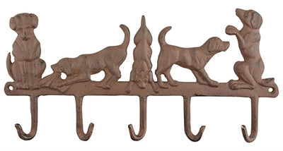 Merkloos Hanger 5 Honden Gietijzer 35,5X2,5X17,5 CM - 0031 Shop