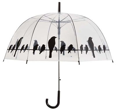 Merkloos Paraplu Vogels Op Draad Transparant / Zwart 81,5 CM - 0031 Shop