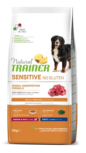 Natural Trainer Sensitive Adult Medium Lamb Glutenvrij 12 KG - 0031 Shop