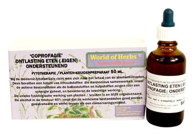 Dierendrogist World Of Herbs Fytotherapie Coprofagie Ontlasting Eten 50 ML - 0031 Shop