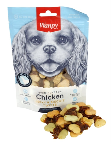 Wanpy Oven-Roasted Chicken Jerky / Biscuit Twists 100 GR - 0031 Shop