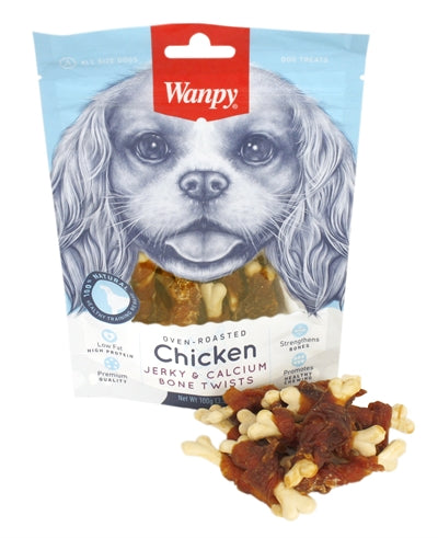 Wanpy Oven-Roasted Chicken Jerky / Calcium Bone Twists 100 GR - 0031 Shop