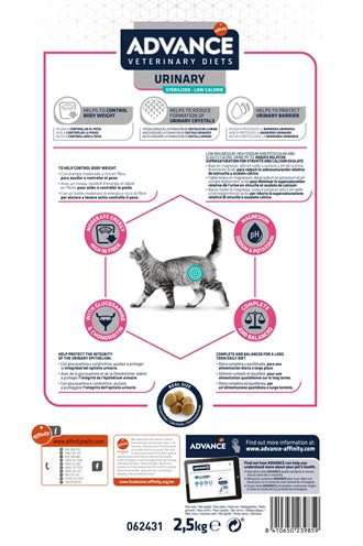 Advance Veterinary Diet Cat Urinary Sterilized Low Calory 2,5 KG - 0031 Shop