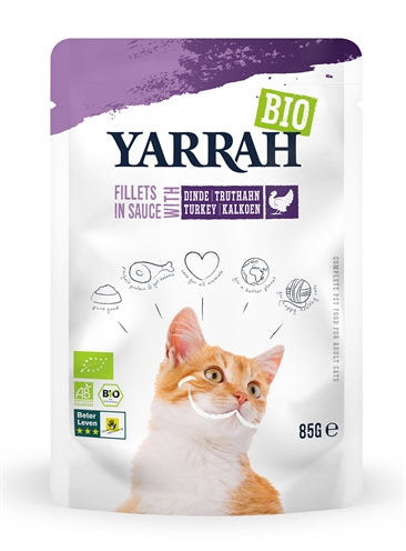 Yarrah Cat Biologische Filets Met Kalkoen In Saus 14X85 GR - 0031 Shop
