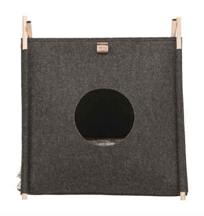 Trixie Kattenmand Tent Elfie Met Kussen Vilt Antraciet 50X46X52 CM - 0031 Shop
