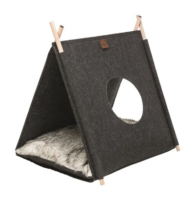 Trixie Kattenmand Tent Elfie Met Kussen Vilt Antraciet 50X46X52 CM - 0031 Shop