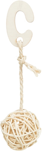 Trixie 3 Rotan Ballen Met Bel Aan Touw Naturel 24 CM - 0031 Shop