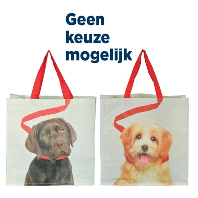 Merkloos Boodschappentas Hond Aan Riem Assorti - 0031 Shop