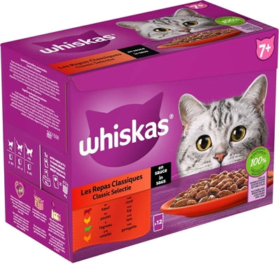 Whiskas Whis Multipack Pouch Senior Vlees Selectie In Saus 4X12X85 GR