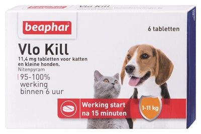 Beaphar Vlo Kill+ Kleine Hond/Kat Tot 11 Kg 6 TABLETTEN - 0031 Shop