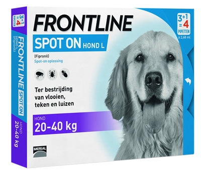 Frontline Hond Spot On Large 4 PIPET 20-40 KG