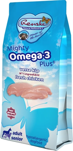 Renske Mighty Omega Plus Adult/Senior Kip/Rijst 15 KG - 0031 Shop