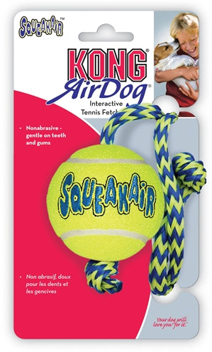 Kong Squeakair Bal Met Touw Geel / Blauw 52X6,5X6,5 CM - 0031 Shop